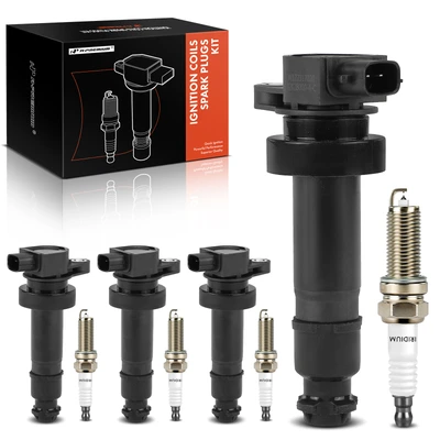 4 Pcs Ignition Coil & 4 Pcs IRIDIUM & Platinum Spark Plug Kit