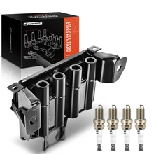 1999-2000 Mazda Miata Ignition Coil and Spark Plug Kit Set of 5 Iridium & Platinum Series, 4 + 4-Blade Terminal A-Premium APIC0910