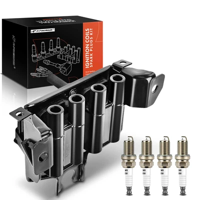 1 Pc Ignition Coil & 4 Pcs IRIDIUM & Platinum Spark Plug Kit