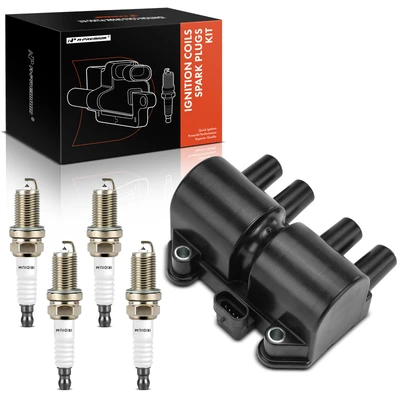 1 Pc Ignition Coil & 4 Pcs IRIDIUM & Platinum Spark Plug Kit