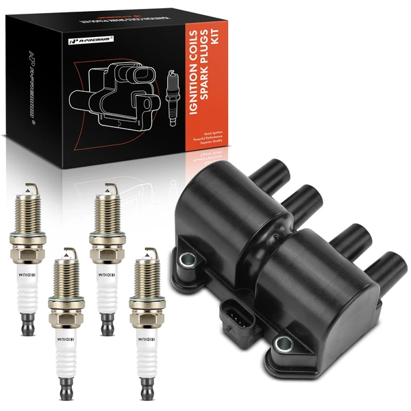 2004-2007 Chevrolet Optra Ignition Coil and Spark Plug Kit Set of A Set of 5 Iridium & Platinum Series, 4-Blade Terminal A-Premium APIC0957