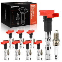 8 Pcs Ignition Coil & 8 Pcs Double Iridium Spark Plug Kit for Audi A6 Quattro