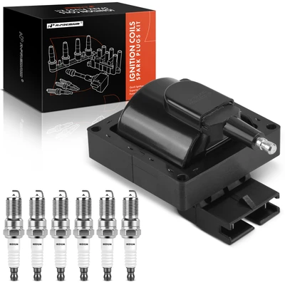 1 Pc Ignition Coil + 6 Pcs IRIDIUM & Platinum Spark Plug Kit