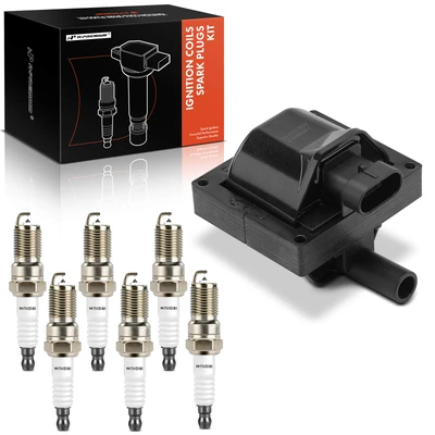 1 Pc Ignition Coil & 6 Pcs IRIDIUM & Platinum Spark Plug Kit