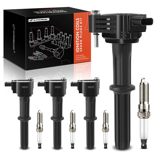 2016-2022 Chevrolet Spark Ignition Coil and Spark Plug Kit Set of A Set of 8 Iridium & Platinum Series, 4-Pin Terminal A-Premium APIC0927