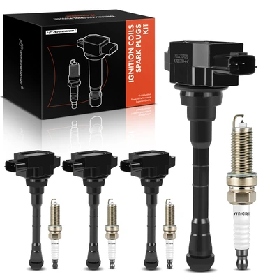 4Pcs Ignition Coil & 4Pcs Iridium & Platinum Spark Plug Kit