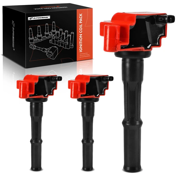 1995-2004 Toyota Tacoma A Set of 3-Pc Ignition Coil 2-Blade Terminal Rectangular, Square A-Premium APIC1212