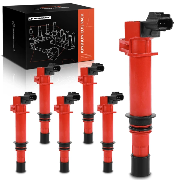 2004-2008 Dodge Durango A Set of 6-Pc Ignition Coil 2-Blade Terminal Oval A-Premium APIC1033