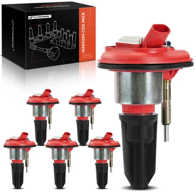 6 Pcs Red Ignition Coil