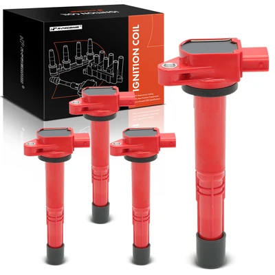 4 Pcs Red Ignition Coils