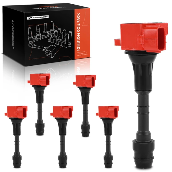 A Set of 6-Pc Ignition Coil 3-Blade Terminal Rectangular A-Premium APIC1037