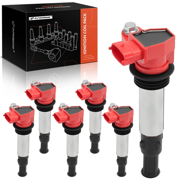 2004-2009 Cadillac CTS A Set of 6-Pc Ignition Coil 4-Blade Terminal Oval A-Premium APIC1216