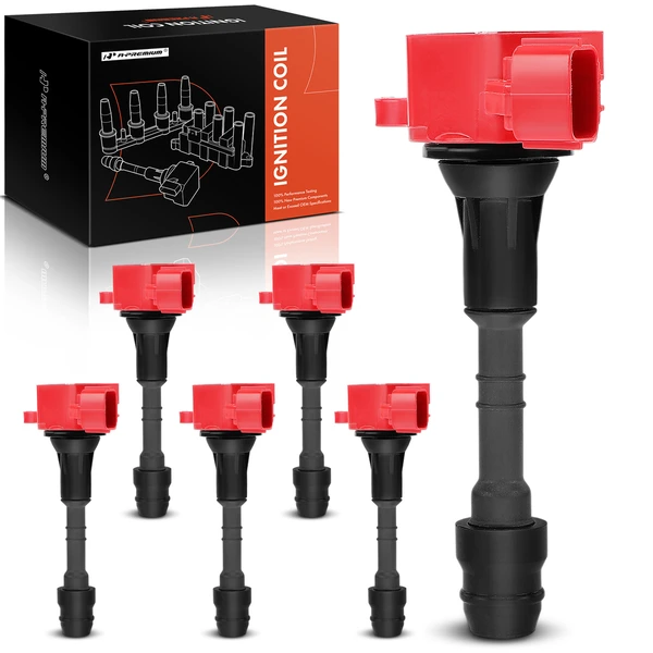 2003-2008 INFINITI FX35 A Set of 6-Pc Ignition Coil 3-Blade Terminal Rectangular A-Premium APIC1446