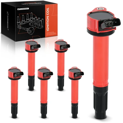 6 Pcs Red Ignition Coil