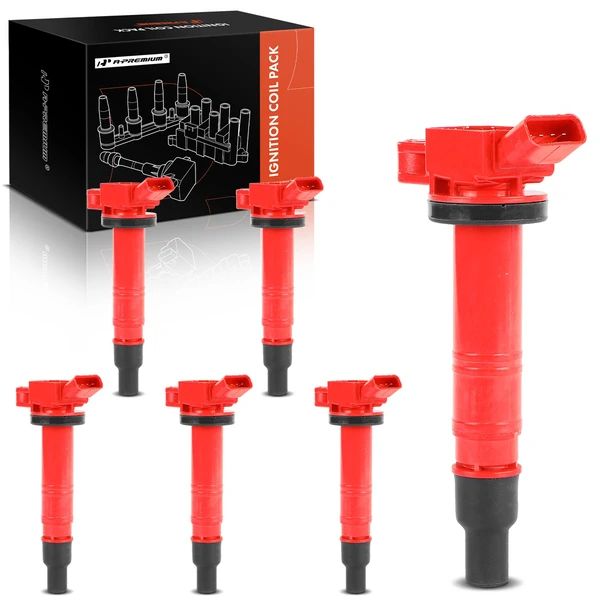 2003-2010 Toyota 4Runner A Set of 6-Pc Ignition Coil 4-Blade Terminal Rectangular A-Premium APIC1045