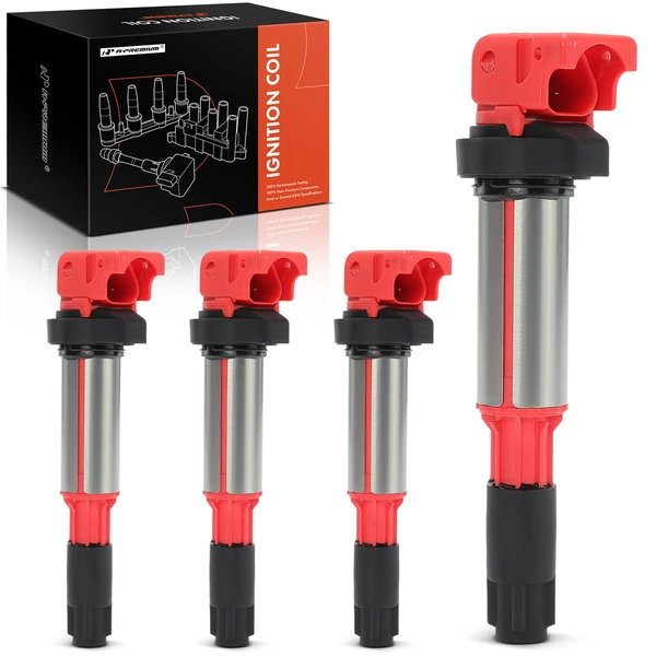 2011-2013 2018-2019 Rolls-Royce Ghost A Set of 4-Pc Ignition Coil 3-Blade Terminal Oval A-Premium APIC1594