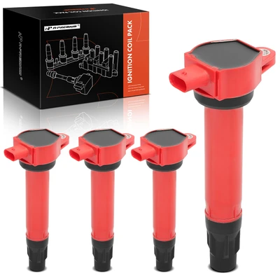 4 Pcs Red Ignition Coils