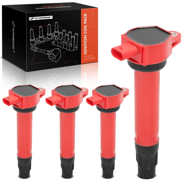 A Set of 4-Pc Ignition Coil 3-Blade Terminal Oval A-Premium APIC1138