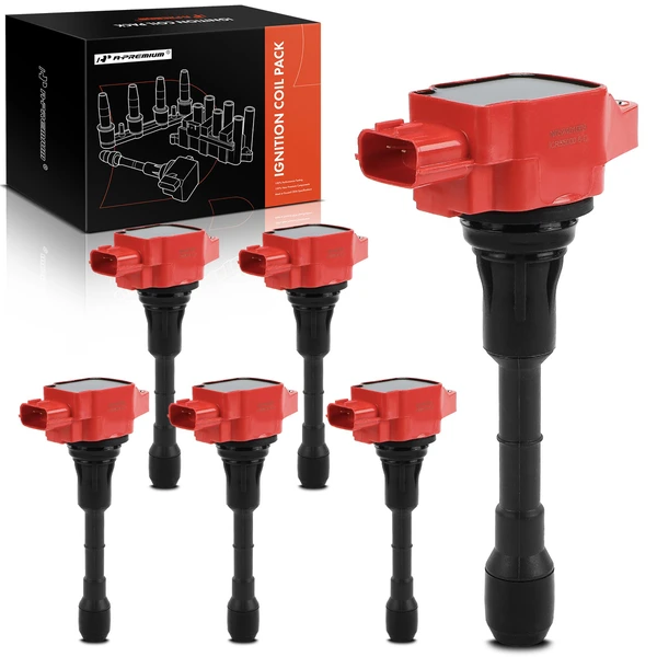 2011-2012 INFINITI G25 A Set of 6-Pc Ignition Coil 3-Blade Terminal Rectangular A-Premium APIC1052
