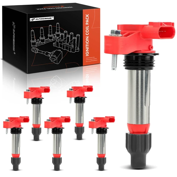 2012-2017 Chevrolet Caprice A Set of 6-Pc Ignition Coil 4-Blade Terminal Oval A-Premium APIC1222