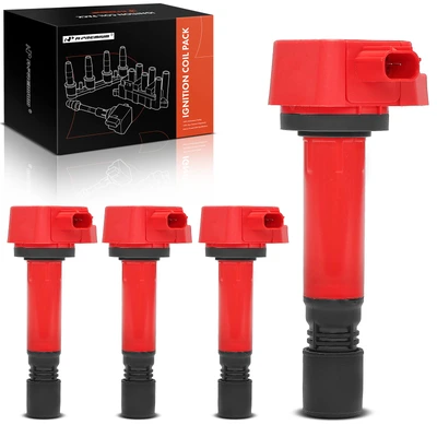 4 Pcs Red Ignition Coils