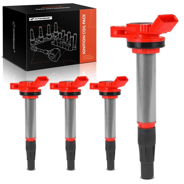 A Set of 4-Pc Ignition Coil 4-Blade Terminal Oval A-Premium APIC1054