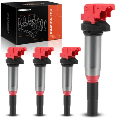 4 Pcs Red Ignition Coil