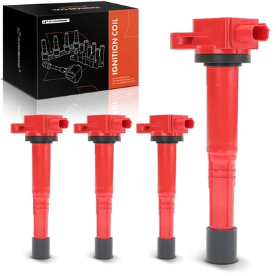 4 Pcs Red Ignition Coil