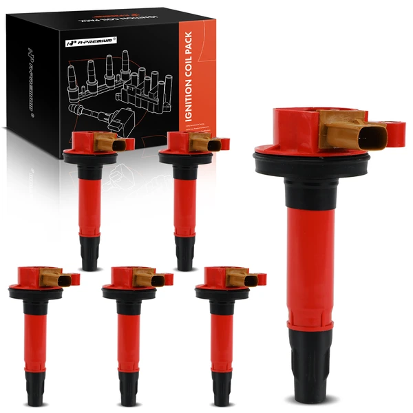 2015-2024 Ford Transit-150 A Set of 6-Pc Ignition Coil 3-Pin Terminal Oval A-Premium APIC1060