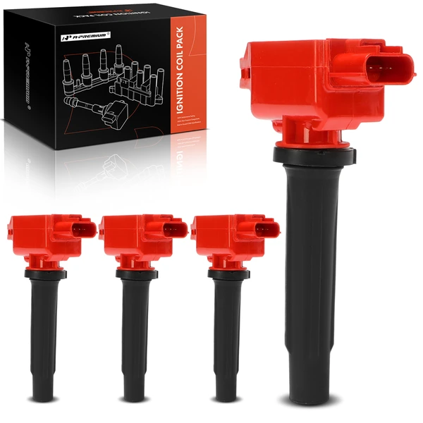 A Set of 4-Pc Ignition Coil 4-Blade Terminal Oval A-Premium APIC1454