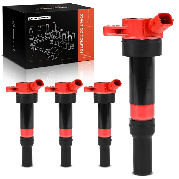 2014-2016 Kia Forte Koup A Set of 4-Pc Ignition Coil 2-Blade Terminal Rectangular A-Premium APIC1061