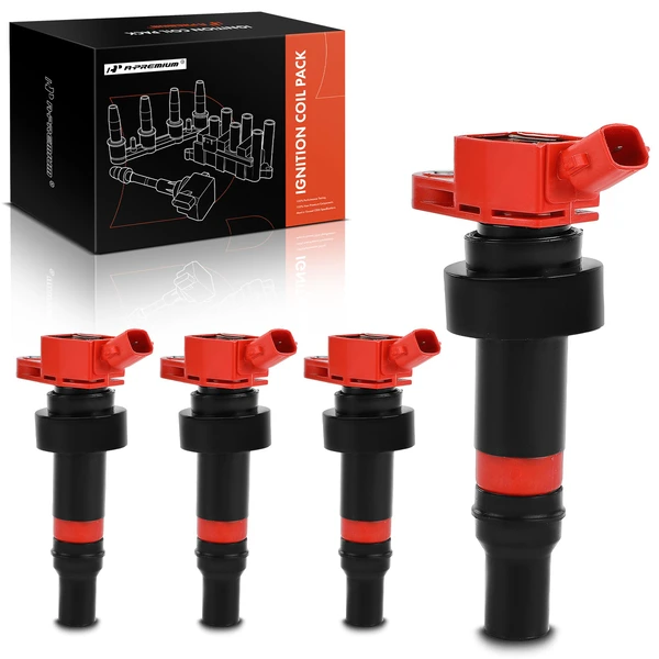 2012-2019 Kia Soul A Set of 4-Pc Ignition Coil 2-Blade Terminal Rectangular A-Premium APIC1062