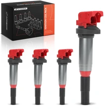 4 Pcs Red Ignition Coil
