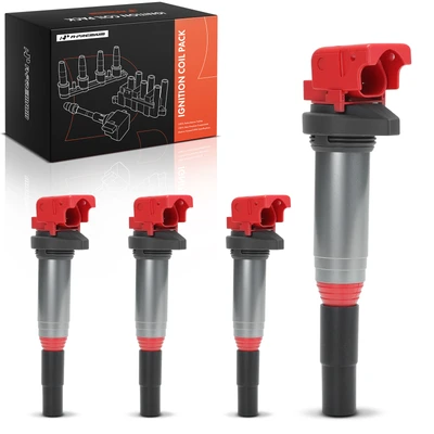 4 Pcs Red Ignition Coil