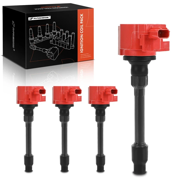 2015-2020 Honda Fit A Set of 4-Pc Ignition Coil 3-Blade Terminal Oval A-Premium APIC1065