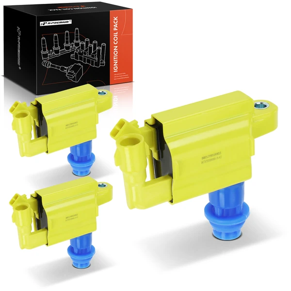 1998-2000 Lexus SC300 A Set of 3-Pc Ignition Coil 2-Blade Terminal Rectangular, Square A-Premium APIC1070