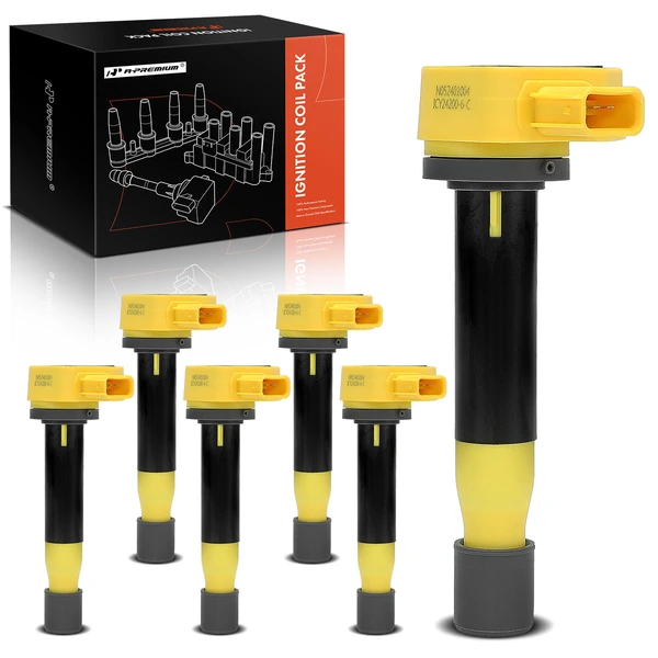 2001-2003 Acura CL A Set of 6-Pc Ignition Coil 3-Blade Terminal Rectangular A-Premium APIC1140