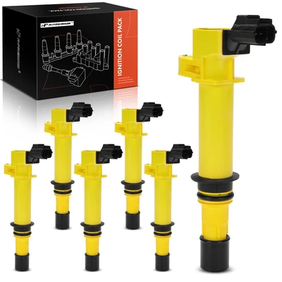 6 Pcs Yellow Ignition Coil