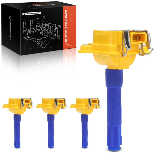 A Set of 4-Pc Ignition Coil 3-Blade Terminal Rectangular A-Premium APIC1252