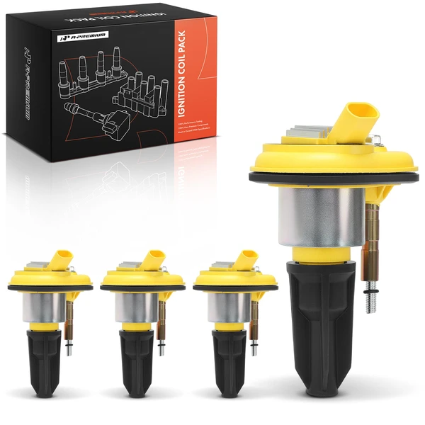 2007-2008 Isuzu i-290 4-Pc Ignition Coil 3-Blade Terminal Oval A-Premium APIC1465