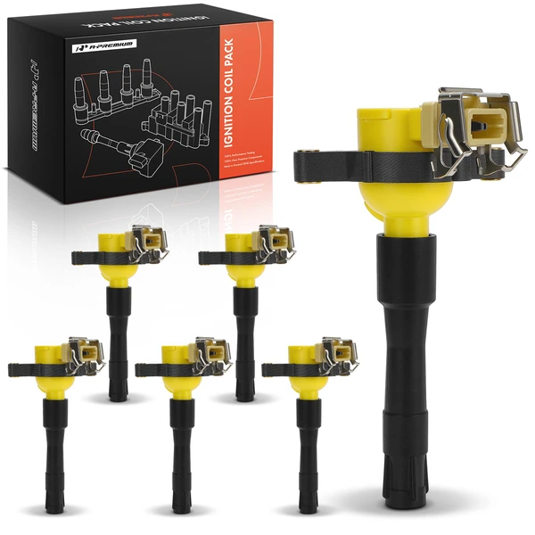 6-Pc Ignition Coil 3-Blade Terminal Rectangular A-Premium APIC1466