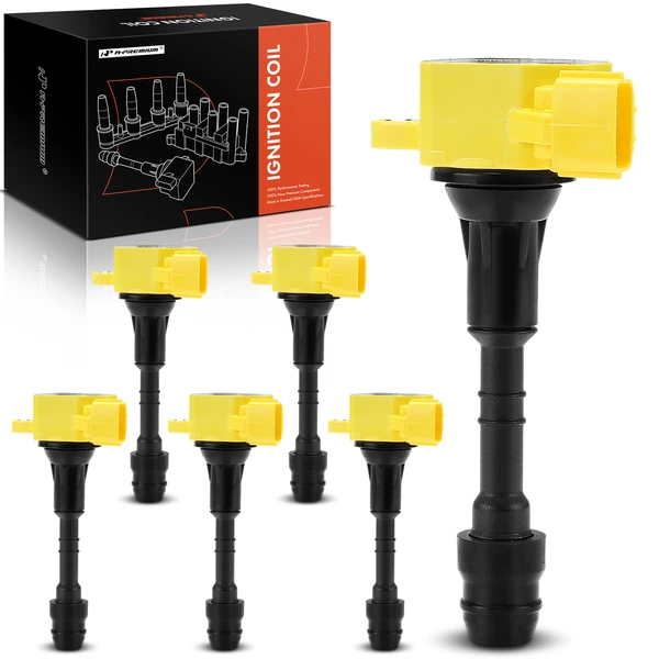 A Set of 6-Pc Ignition Coil 3-Blade Terminal Rectangular A-Premium APIC1468