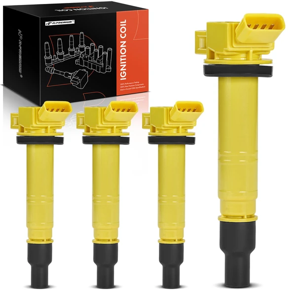 4-Pc Ignition Coil 4-Blade Terminal Rectangular, Oval A-Premium APIC1603