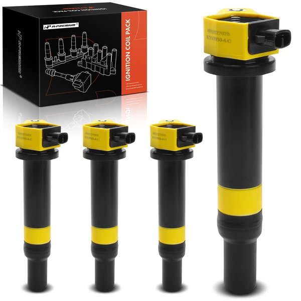 A Set of 4-Pc Ignition Coil 2-Blade Terminal Oval A-Premium APIC1477