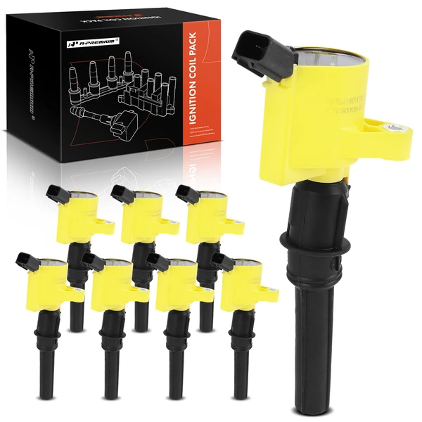 2003-2005 Ford E-350 Club Wagon A Set of 8-Pc Ignition Coil 2-Blade Terminal Oval A-Premium APIC1076