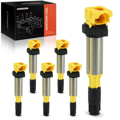 6 Pcs Yellow Ignition Coil