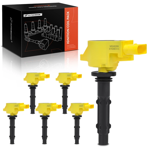2006-2007 Mercedes-Benz C280 A Set of 6-Pc Ignition Coil 4-Blade Terminal Oval A-Premium APIC1227