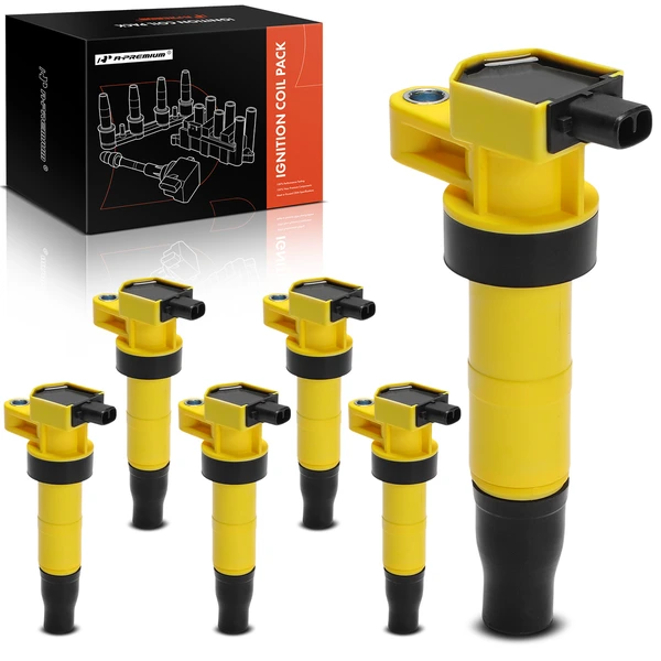 A Set of 6-Pc Ignition Coil 2-Blade Terminal Oval A-Premium APIC1479