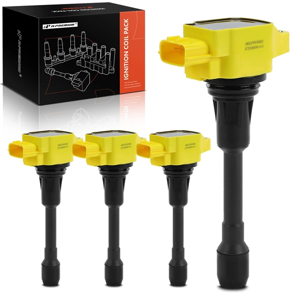 2013-2021 Nissan NV200 A Set of 4-Pc Ignition Coil 3-Blade Terminal Rectangular A-Premium APIC1080