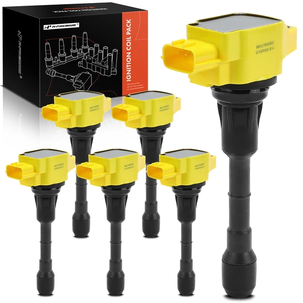 2011-2017 Nissan Quest A Set of 6-Pc Ignition Coil 3-Blade Terminal Rectangular A-Premium APIC1081